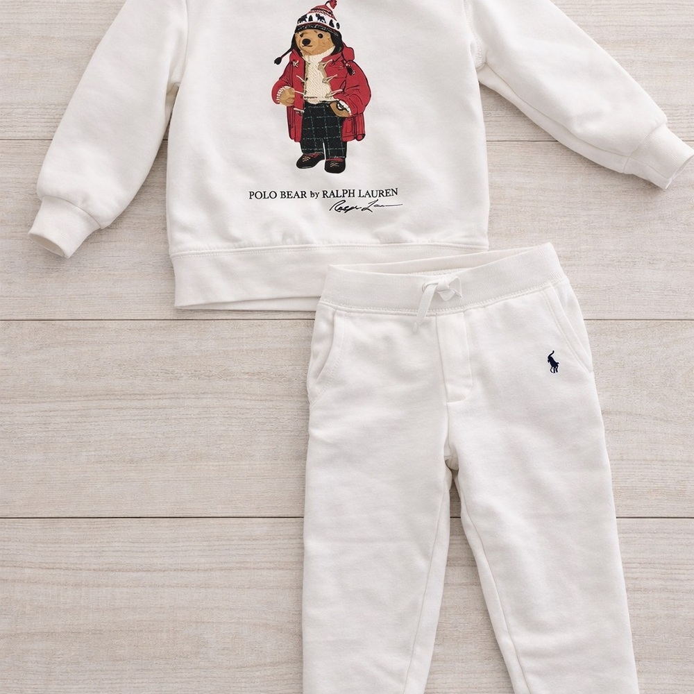 Ralph Lauren Kids Cream Sweatshirt and Joggers Set